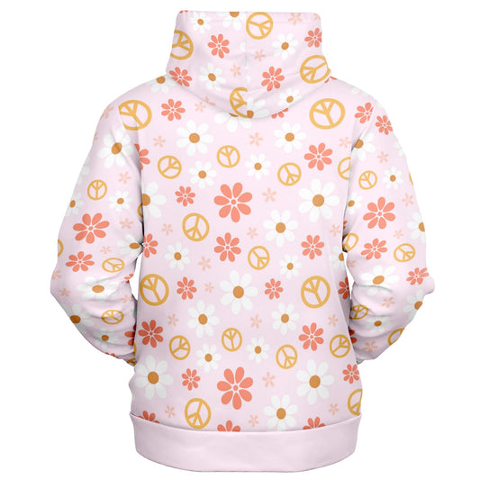 Peace Pattern Fashion Zip-Up Hoodie - AOP