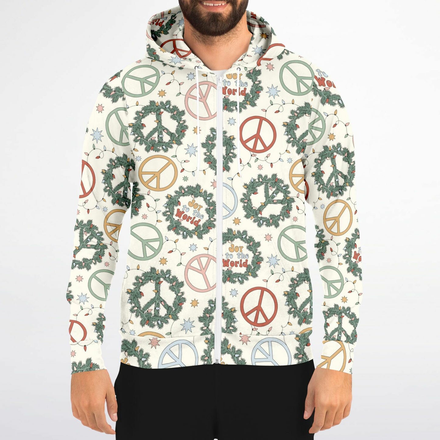 Peace Fashion Zip-Up Hoodie - AOP