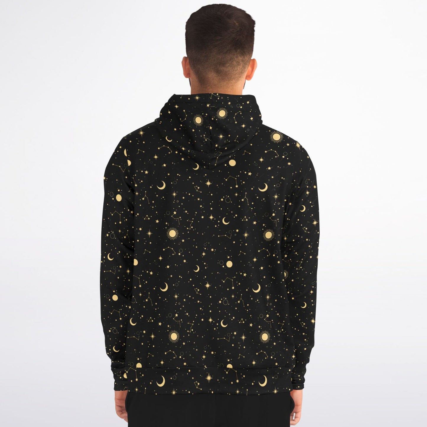 Moons and Stars Fashion Zip-Up Hoodie - AOP