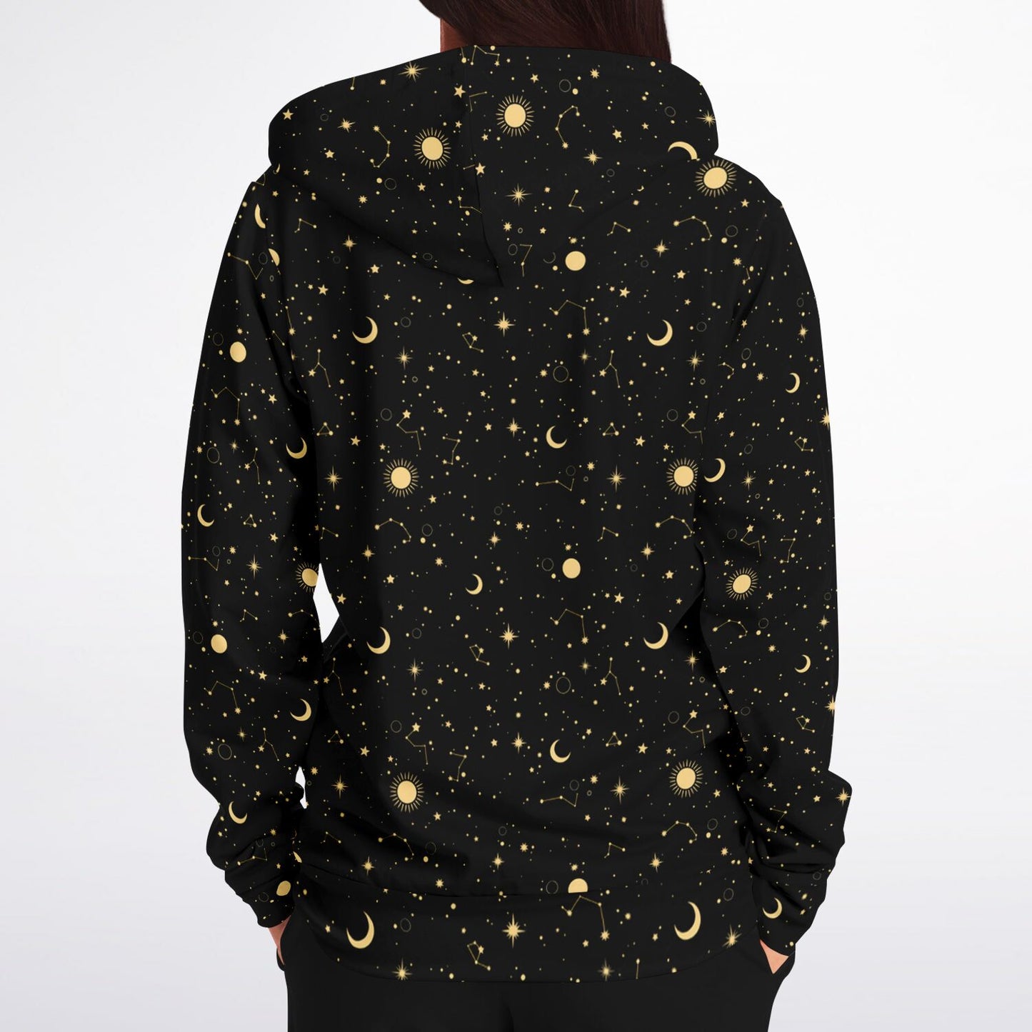 Moons and Stars Fashion Zip-Up Hoodie - AOP