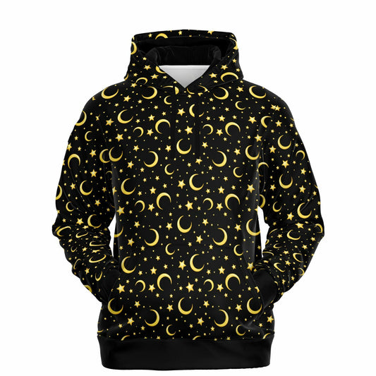 Moon and Stars Pattern Fashion Hoodie - AOP