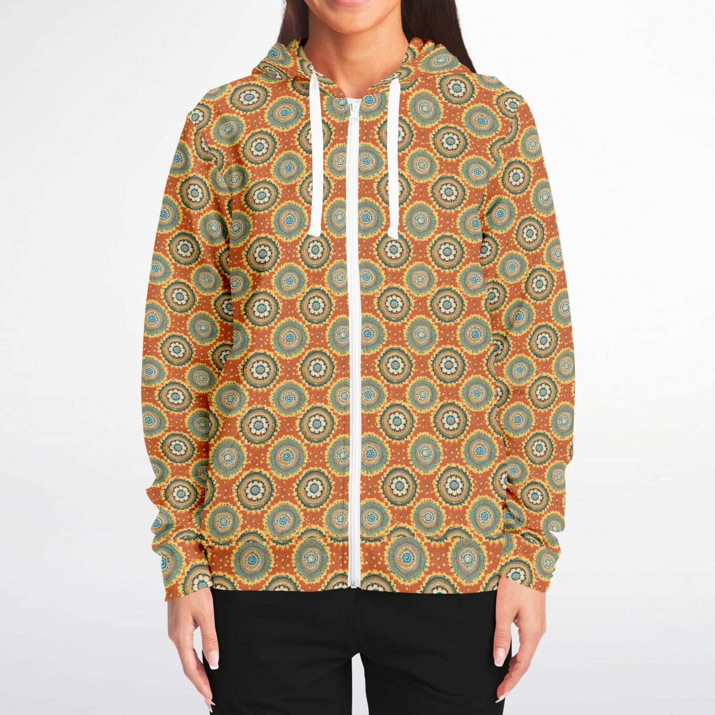 Mandala Fashion Zip-Up Hoodie - AOP