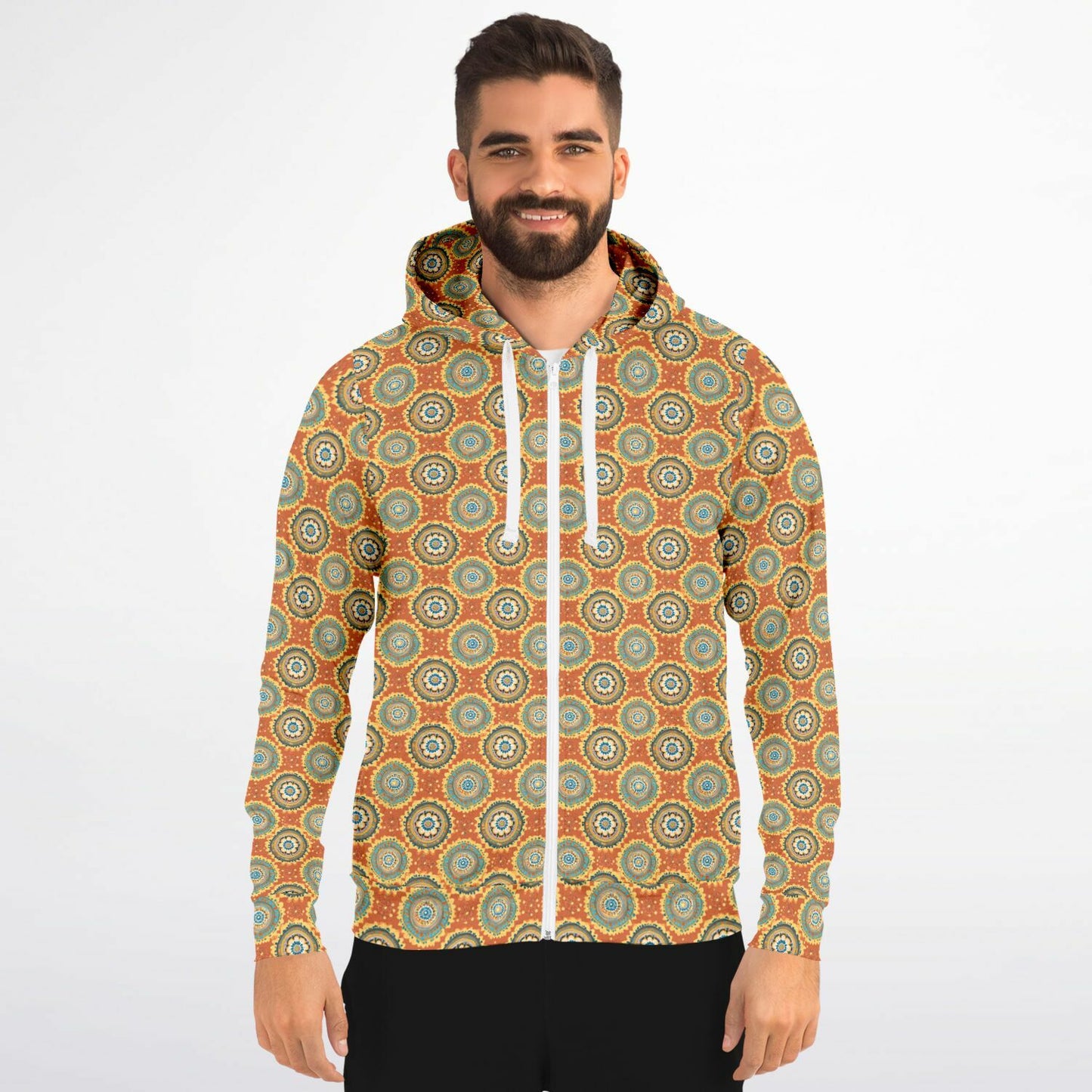 Mandala Fashion Zip-Up Hoodie - AOP