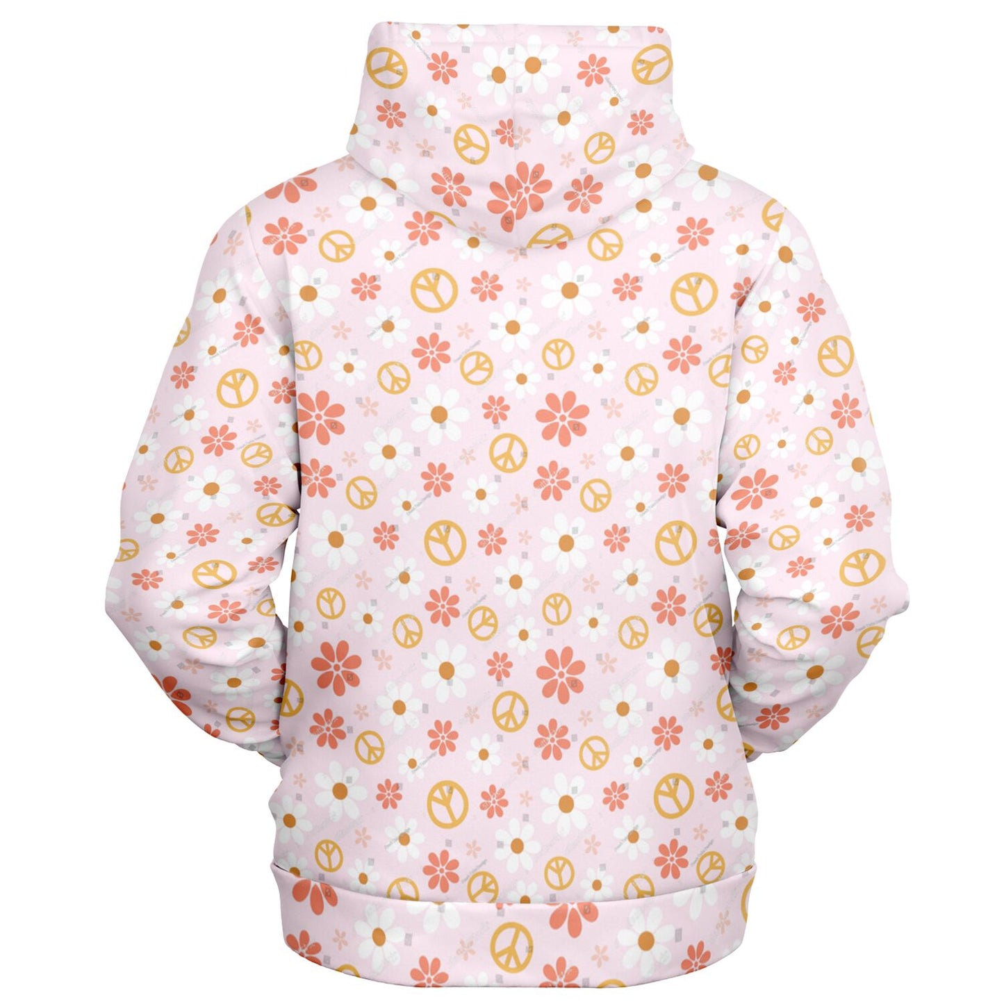 Peace Pattern Fashion Zip-Up Hoodie - AOP