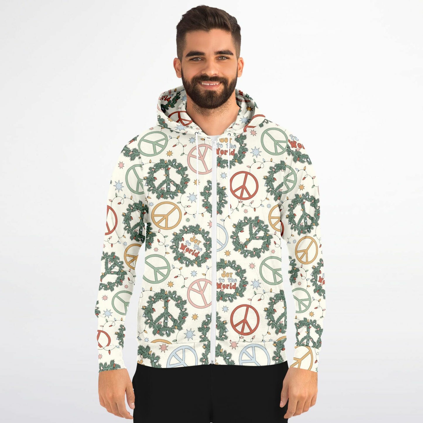 Peace Fashion Zip-Up Hoodie - AOP