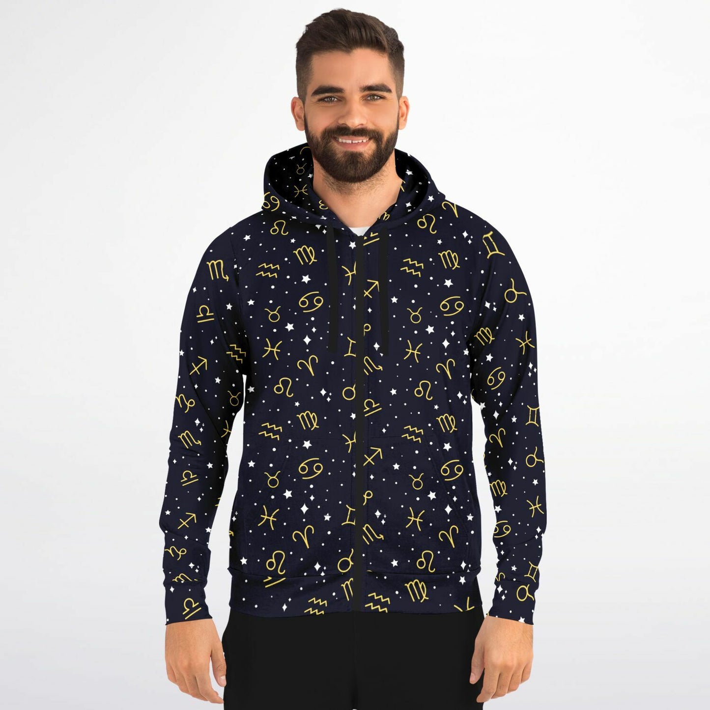 Zodiac Signs Fashion Zip-Up Hoodie - AOP