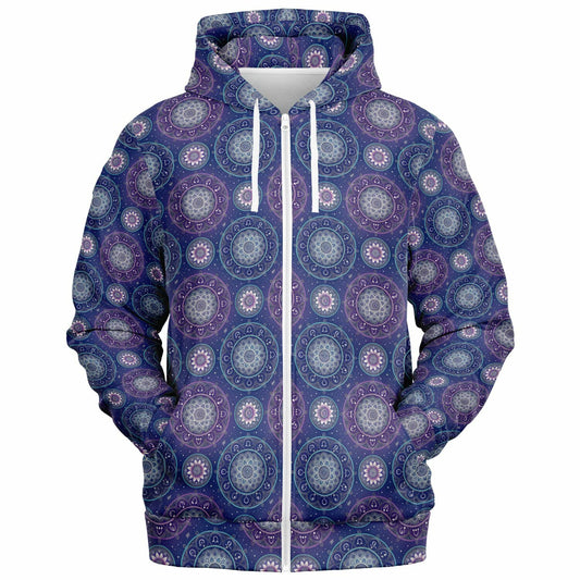 Mandala Pattern Fashion Zip-Up Hoodie - AOP