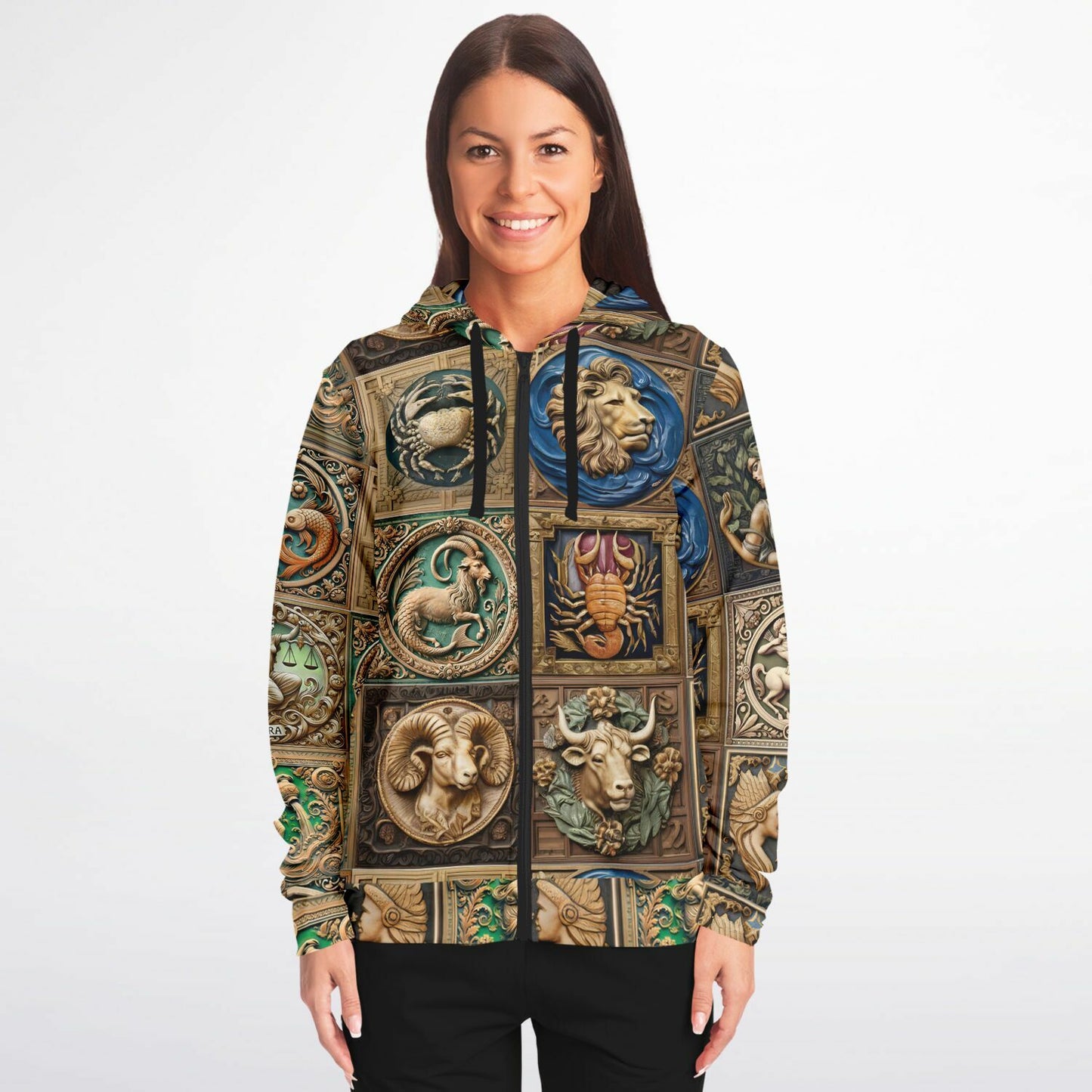 Zodiac Fashion Zip-Up Hoodie - AOP