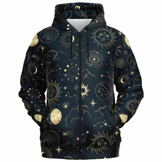 Celestial Fashion Zip-Up Hoodie - AOP